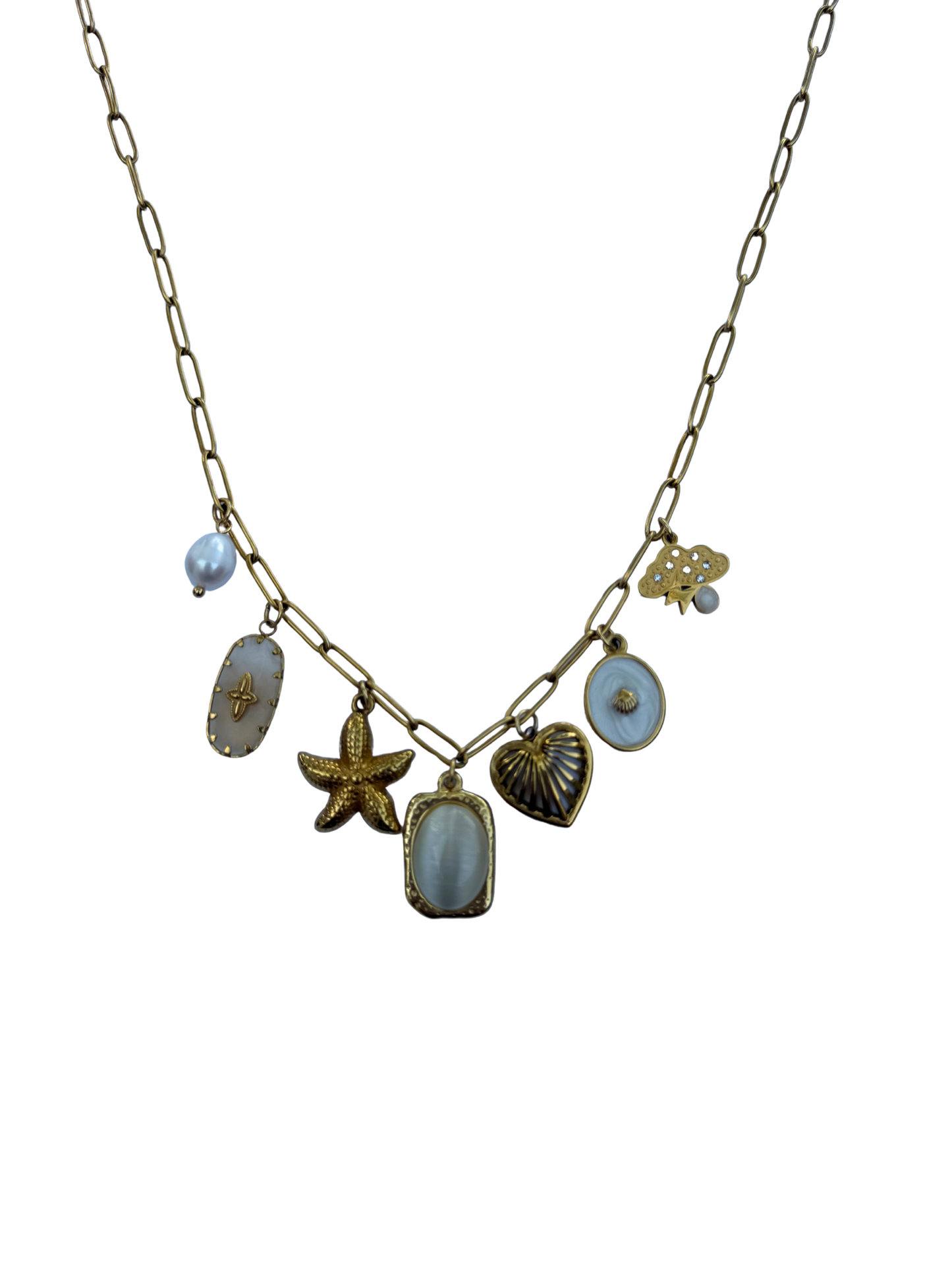 White Linen Necklace