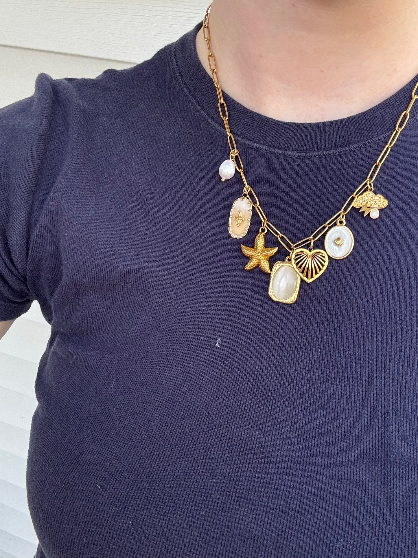 White Linen Necklace