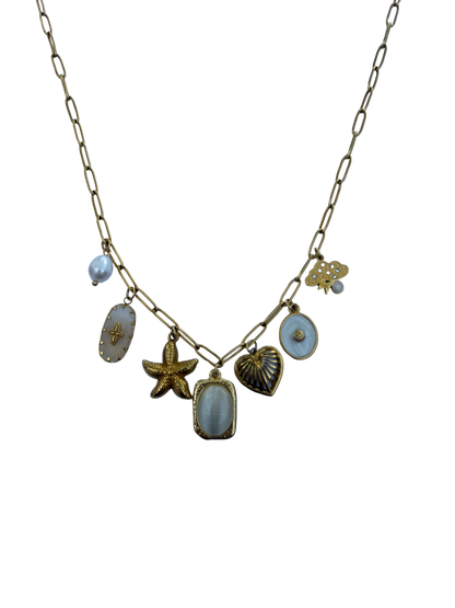 White Linen Necklace