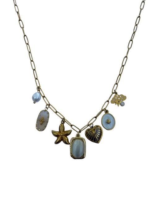 White Linen Necklace